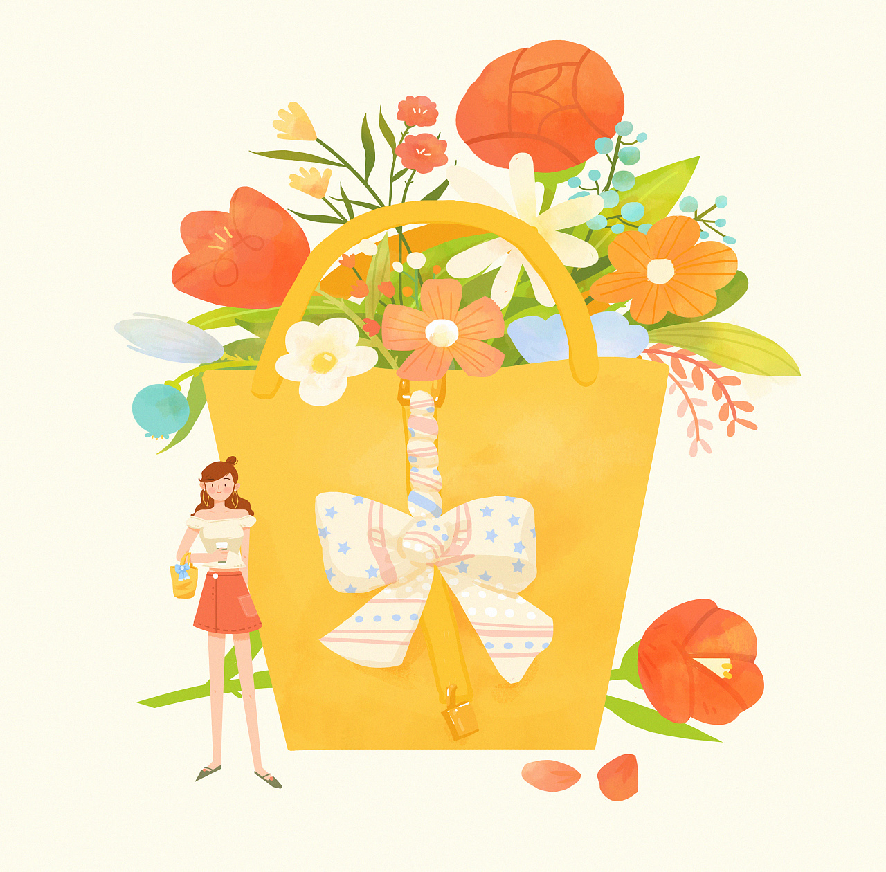 少女&包包|插画|创作习作|沛吉 - 原创作品 - 站酷 (zcool)