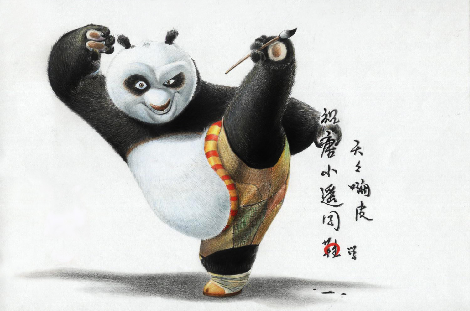 手绘功夫熊猫海报图片