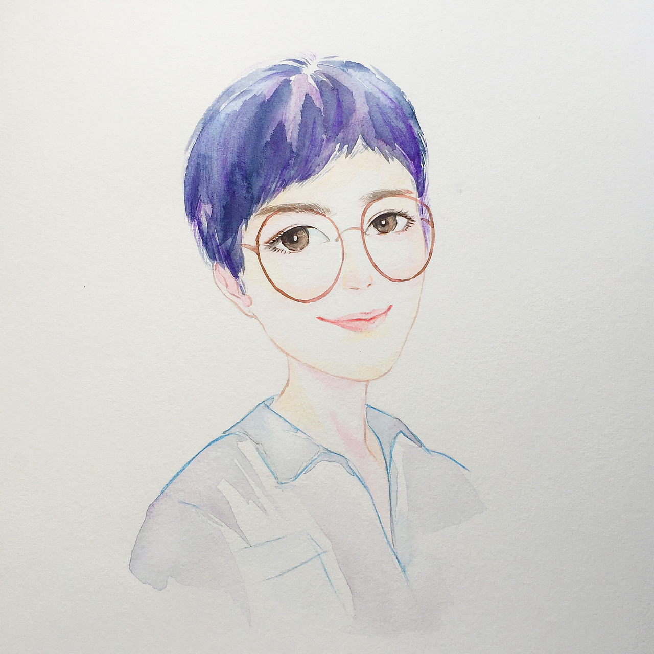 水彩手绘头像