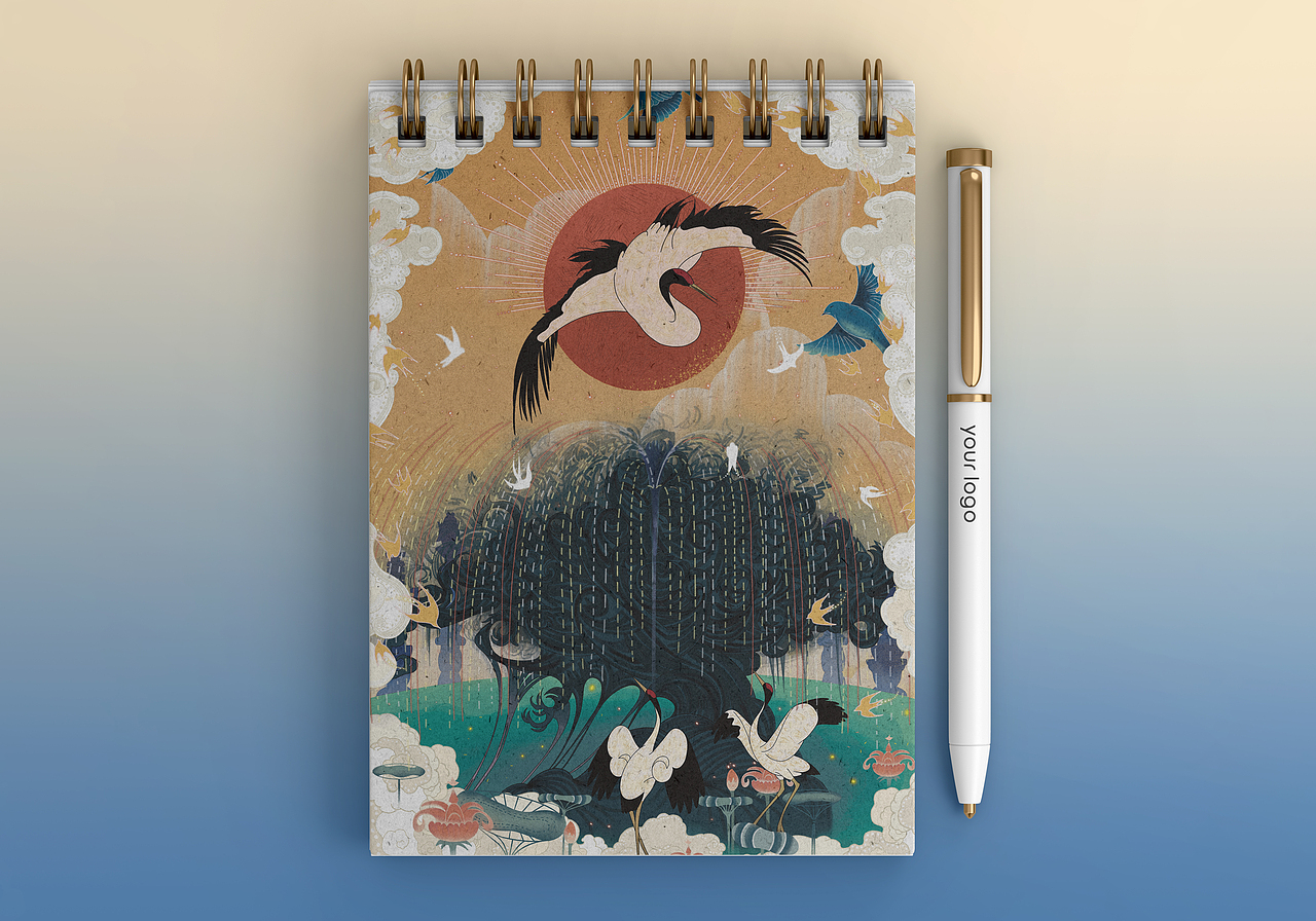 博物馆文创系列(4)| 黑顶鹤 插画