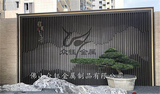 园林金属山峦景墙 不锈钢山峦屏风隔断设计安装厂家
