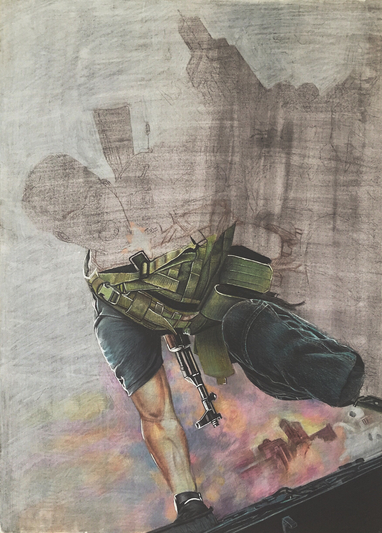 彩铅手绘一战狼