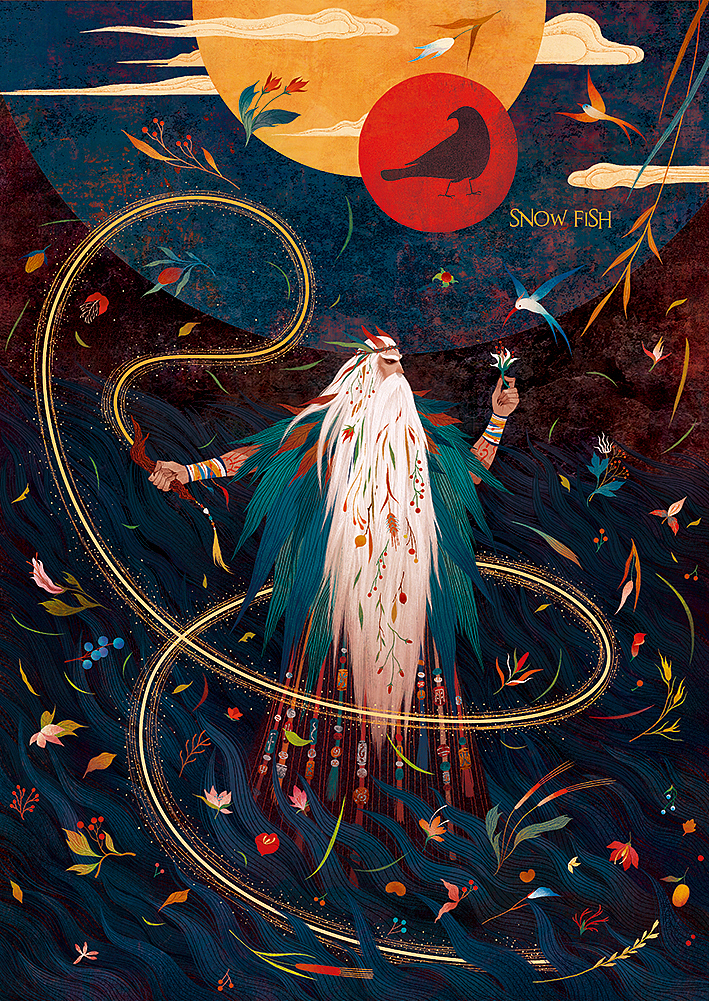 神农鞭百草|插画|商业插画|雪鱼_原创作品-站酷zcool