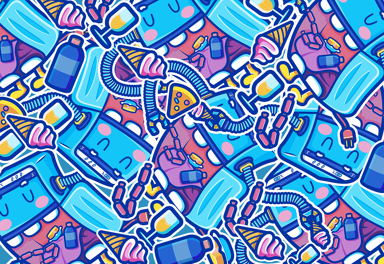 卡通IP整理——吃货冰箱系列首次亮相～～（图ZMTU5NDQyNzU2） - IP形象 - 站酷设计师荒语原创素材 - 站酷ZCOOL