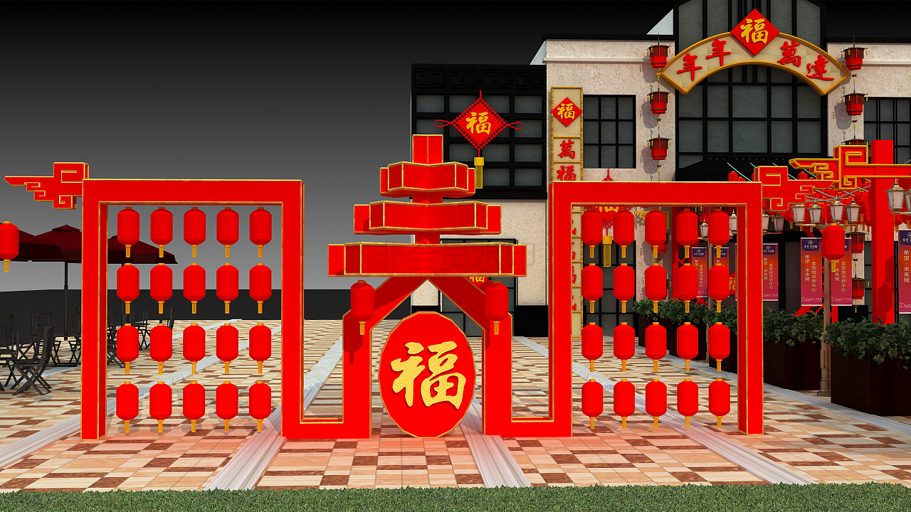 怀念一下刚毕业的作品，春节节日售楼处包装（图ZMTM3NTYzNTU2） - 展陈设计 - 站酷设计师叮叮咙咚呛原创素材 - 站酷ZCOOL