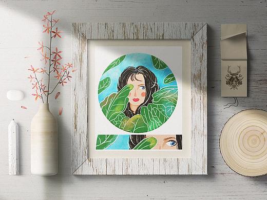 葉中女孩（個人主頁-ZMzI1MjU1NDA=） - 創(chuàng)作習作 - 站酷設(shè)計師半樦魚原創(chuàng)素材 - 站酷ZCOOL