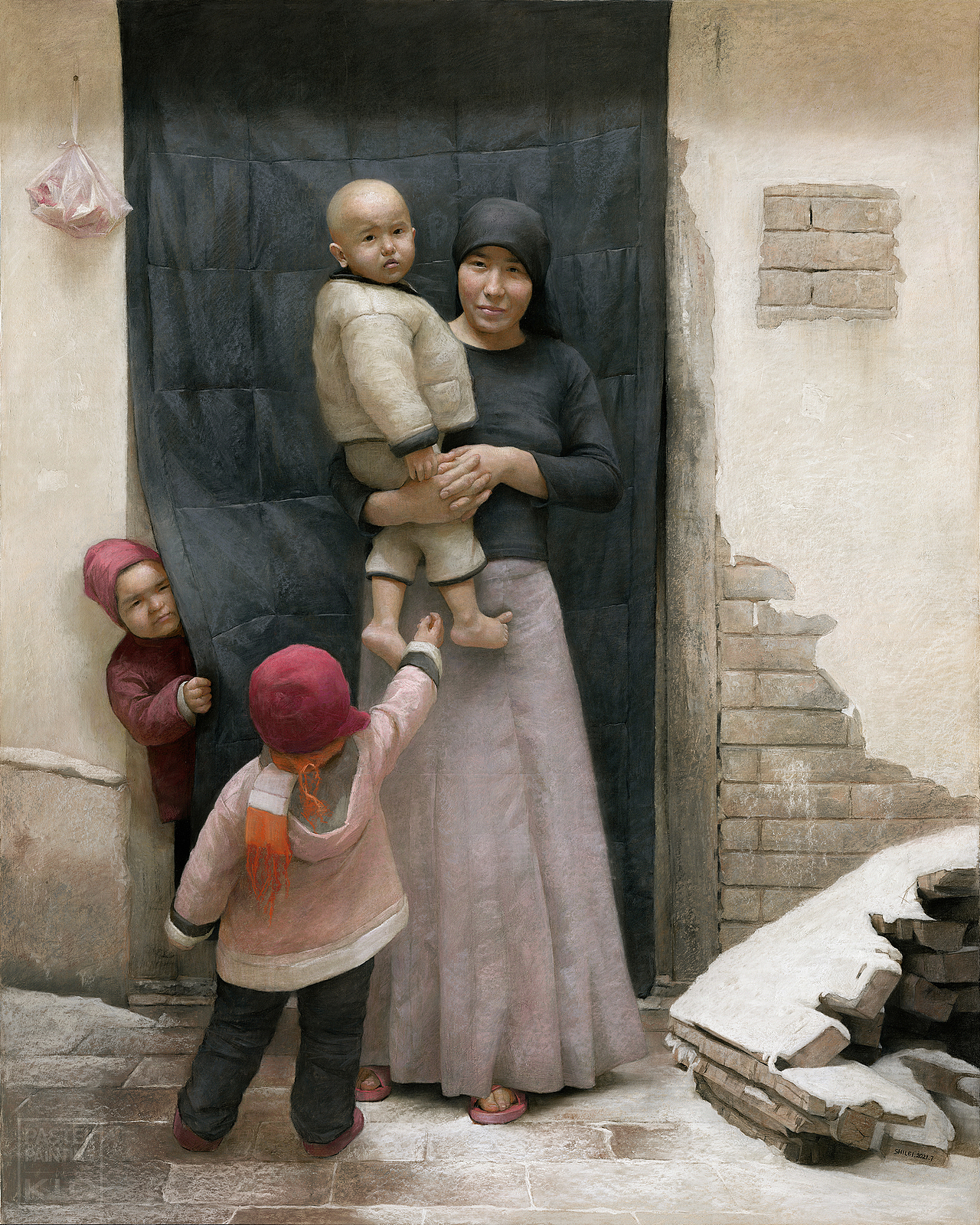 大漠人家 | 纸本色粉 | 125x100cm | 2021