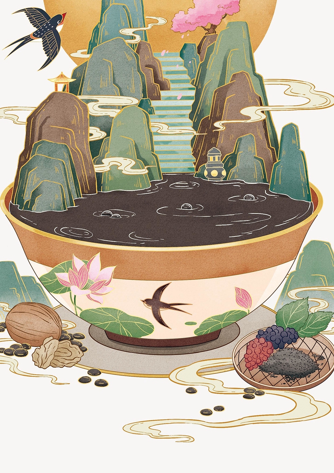 民俗节气包装插画