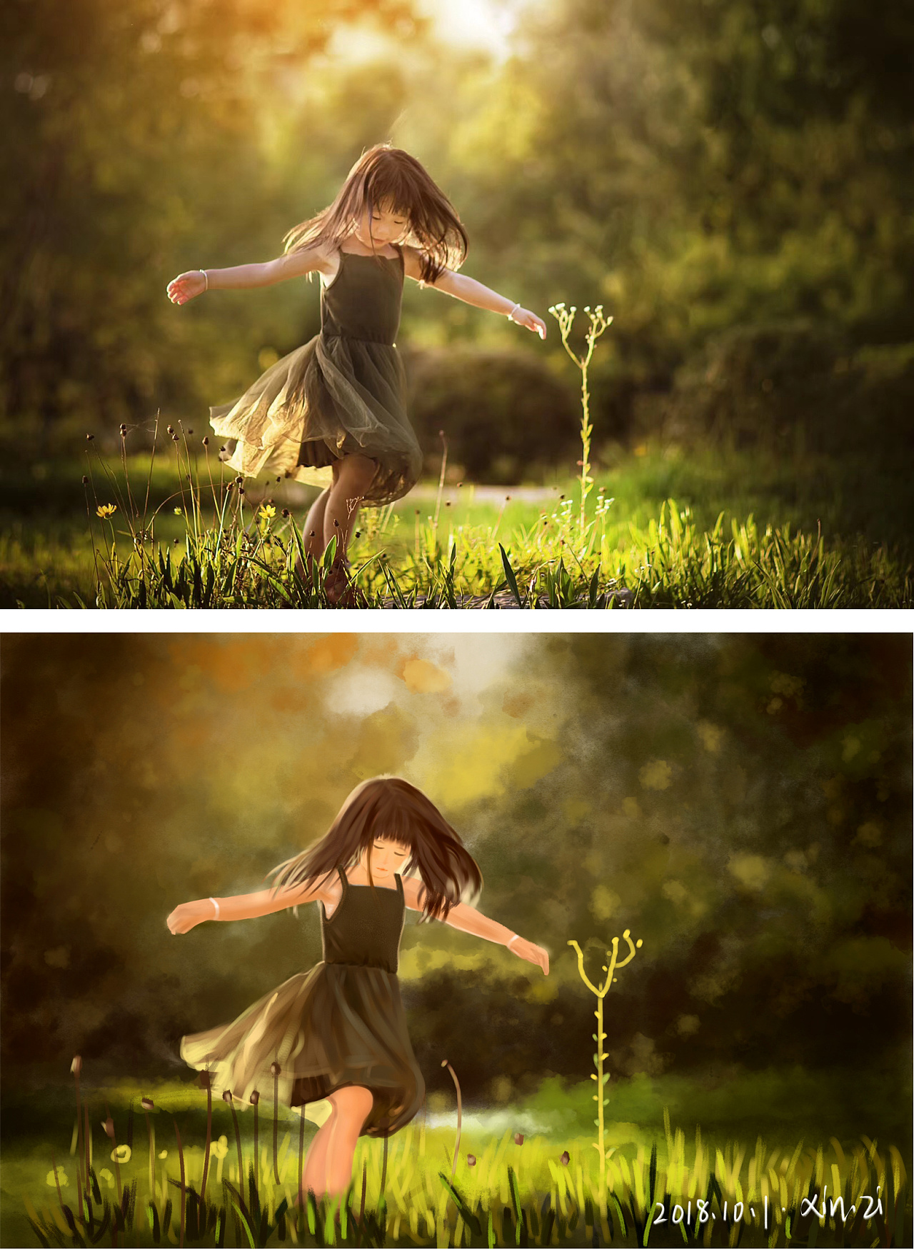 摄影和插画相结合