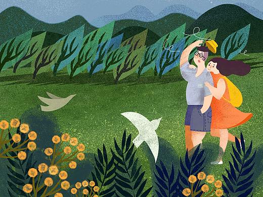 恋爱的季节插画临摹1（个人主页-ZMjcyMDU0MTY=） - 创作习作 - 站酷设计师Paigesal原创素材 - 站酷ZCOOL