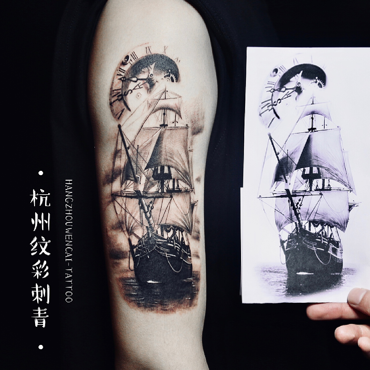 从厦门特地飞杭州找我们扎纹身的妹子小腿仙鹤纹身图案_杭州纹彩刺青纹身-站酷ZCOOL