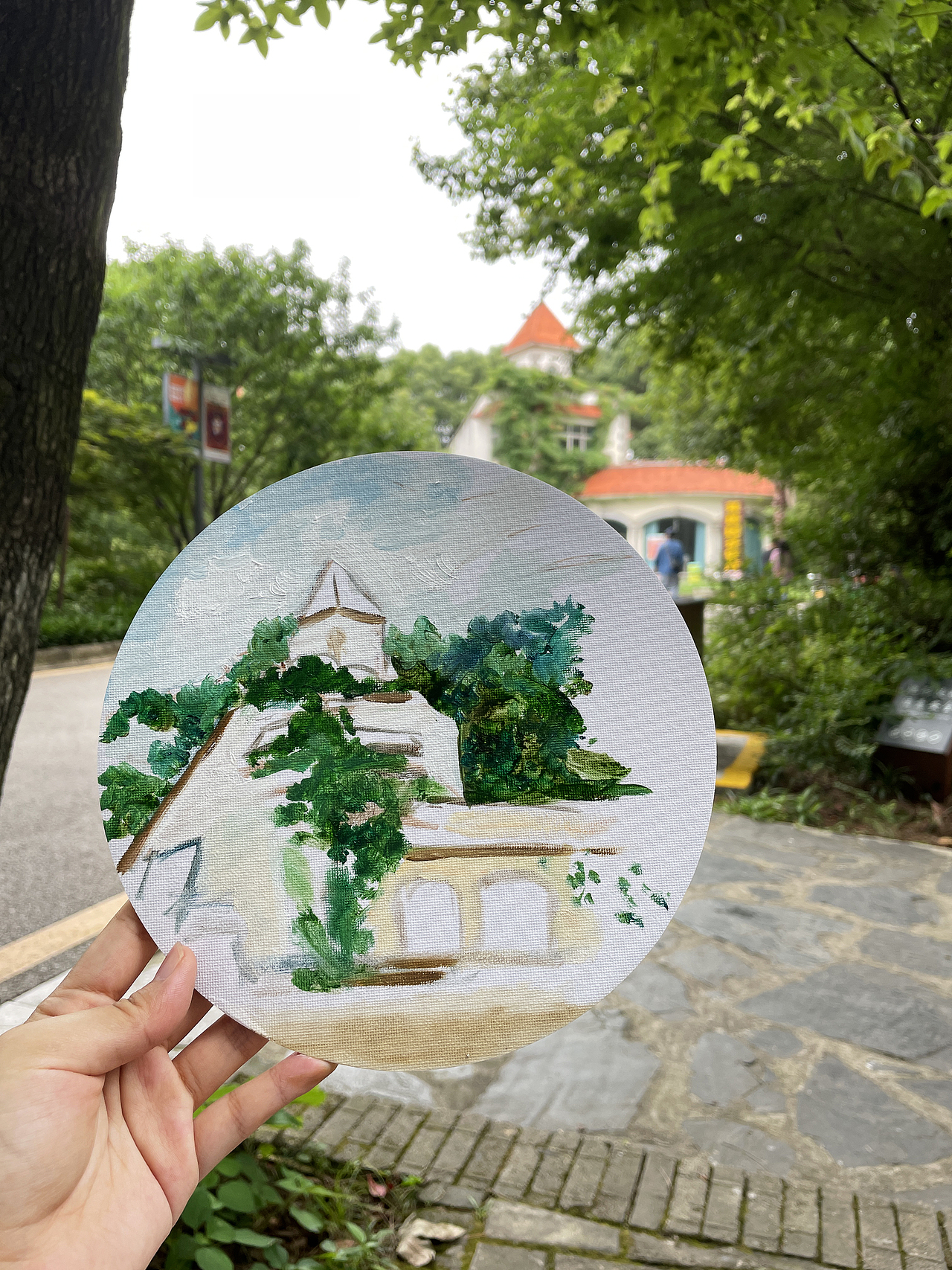 小公园油画写生（图ZMjYyMzIxOTI4） - 绘画 - 站酷设计师插画师西米鹿原创素材 - 站酷ZCOOL