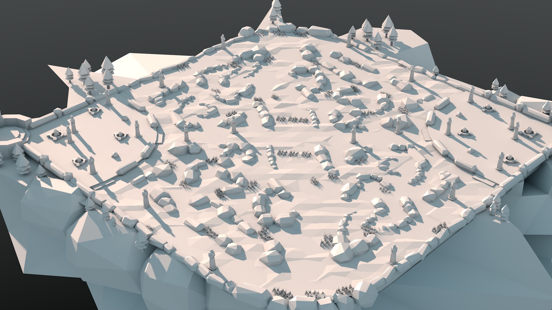 c4d low poly英雄联盟召唤师峡谷三维场景