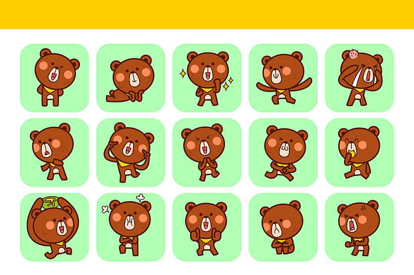 卡通表情-熊宝-马啾啾-云朵朵