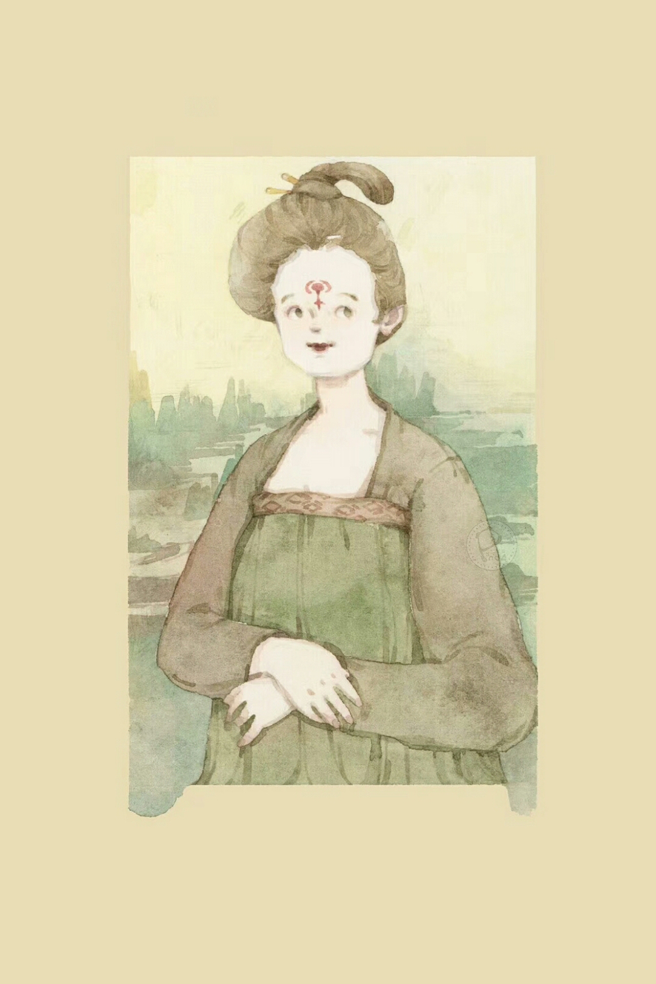 手账班牛牛老师作品 手账素材 水彩插画 水彩人物头像