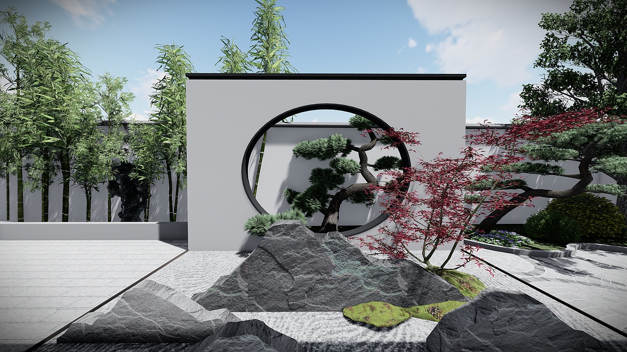 中式庭院设计-汨罗（图ZMjUyNzE3NTY0） - 景观设计 - 站酷设计师杂木之亭原创素材 - 站酷ZCOOL