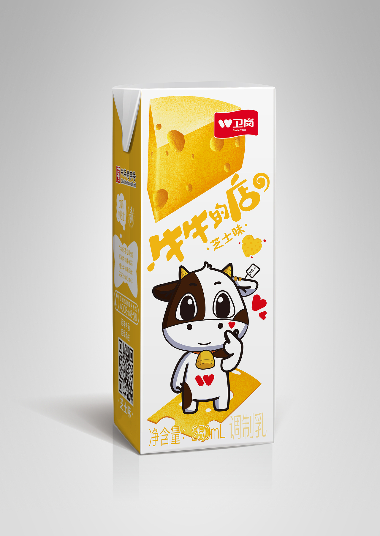 牛牛的店酸奶苗条砖利乐包装