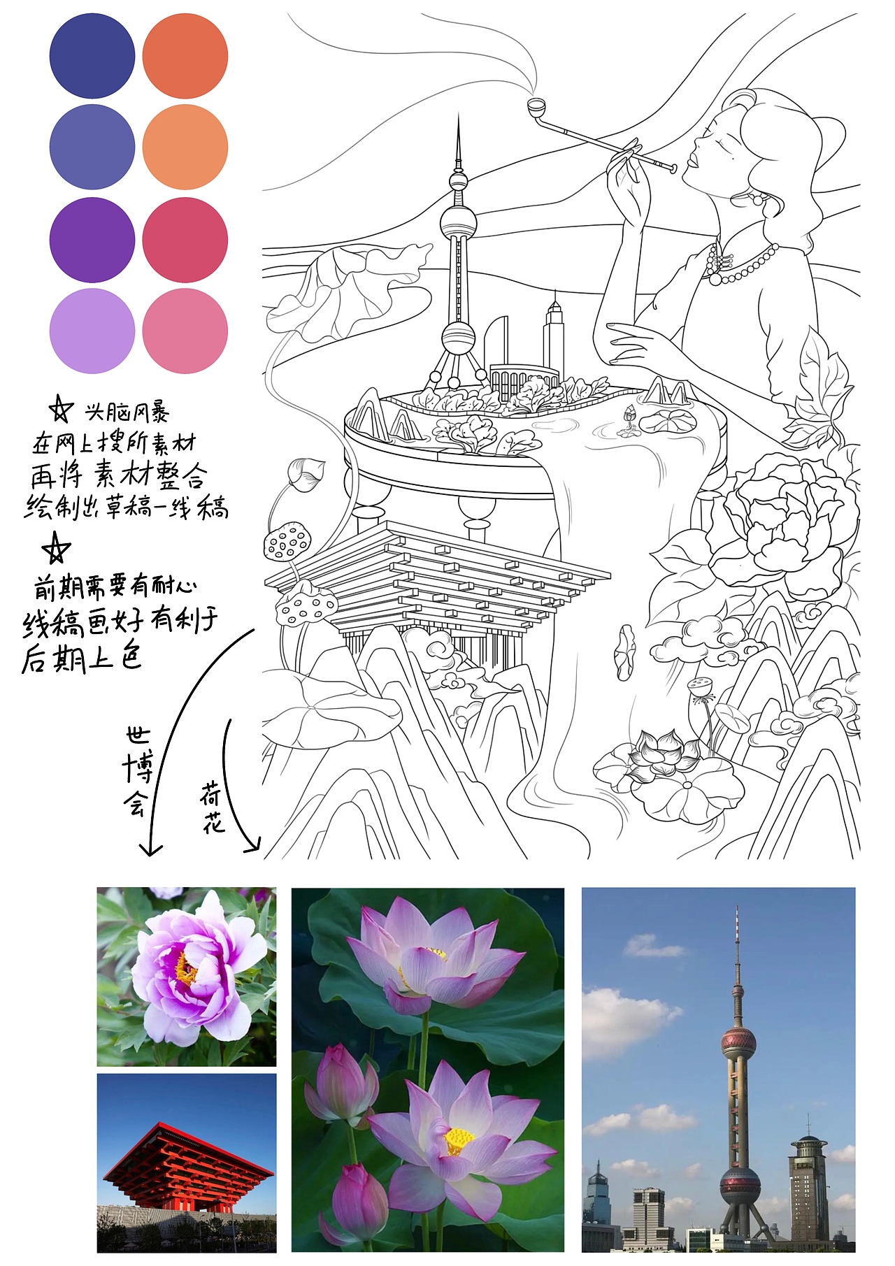 城市篇—忆上海（图ZMzI0MDA1Mzg0） - 商业插画 - 站酷设计师二依原创素材 - 站酷ZCOOL