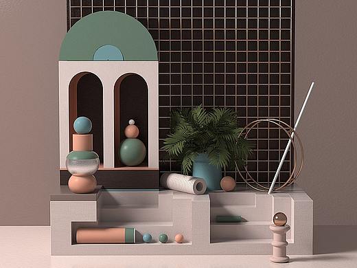 C4D建模（个人主页-ZNDM3MDg0MDA=） - 建筑/空间 - 站酷设计师Zee蓓蓓原创素材 - 站酷ZCOOL