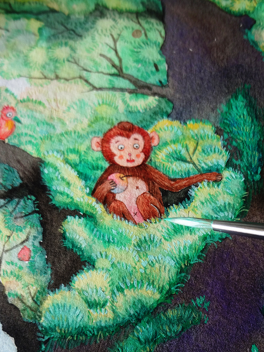 大树下的故事（图ZNjE4ODU4MTY=） - 儿童插画 - 站酷设计师LONGHYIBI原创素材 - 站酷ZCOOL