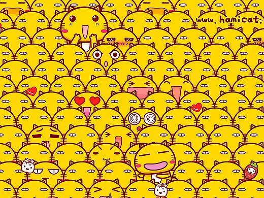 有好多哈咪猫的插画图案