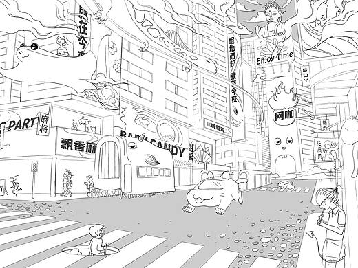 極樂世界暢想（線稿）（個人主頁-ZNDMzNDgxNDg=） - 創(chuàng)作習(xí)作 - 站酷設(shè)計師火鍋HOGO原創(chuàng)素材 - 站酷ZCOOL