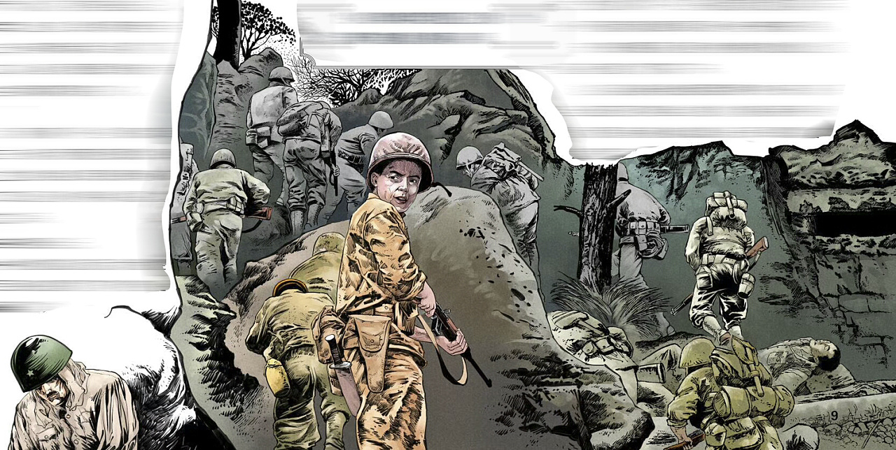 写实二战漫画,写实漫画,老连环画,写实军事插画