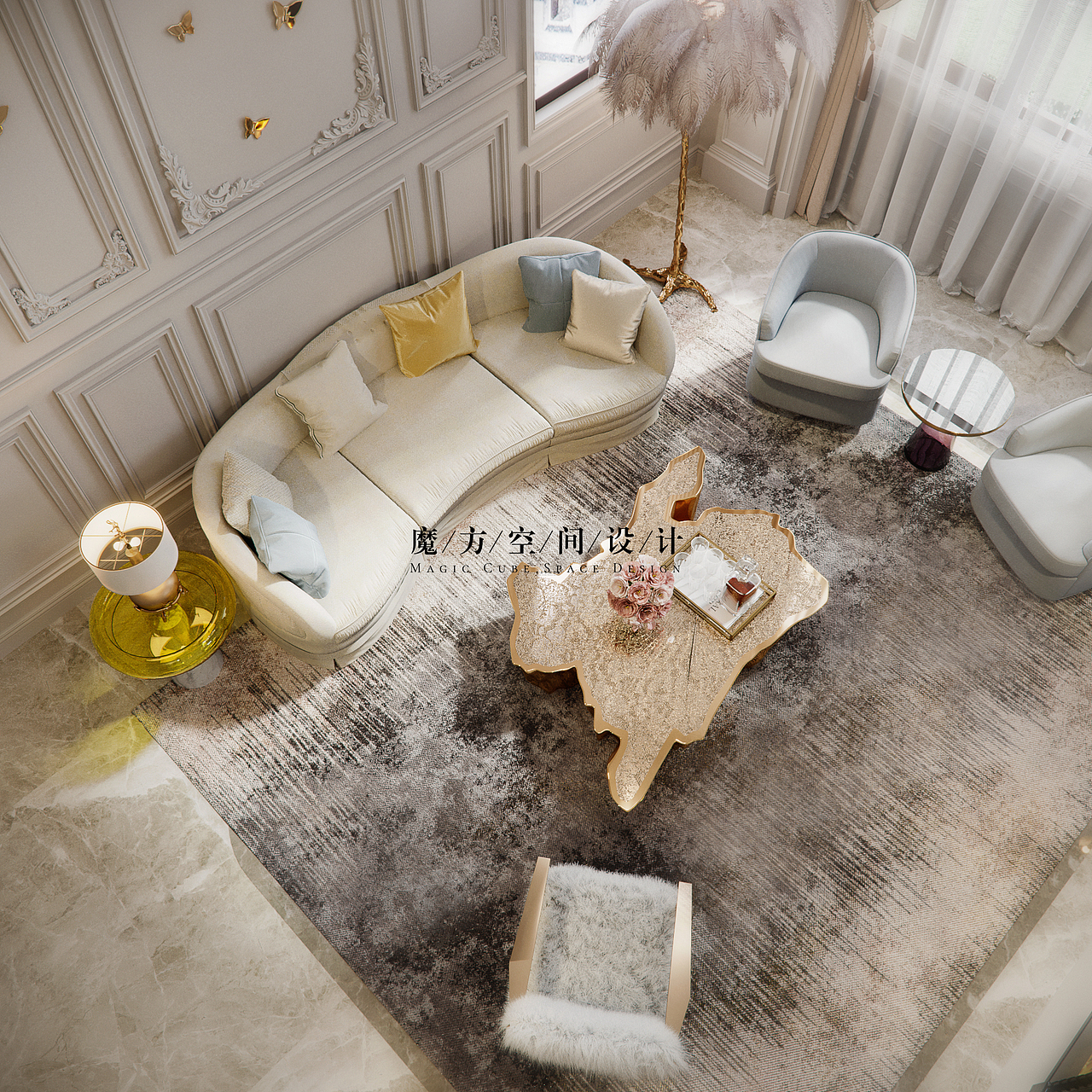 【魔方】法式轻奢•安徽别墅项目（图ZMjA1MjIwNjEy） - 家装设计 - 站酷设计师魔方空间设计原创素材 - 站酷ZCOOL