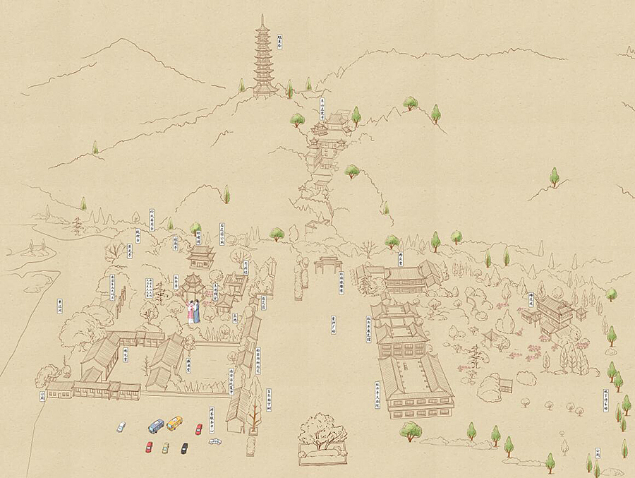 一组古风的手绘地图合集来了