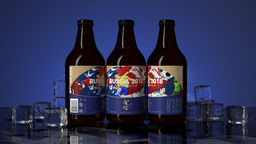 原创作品:废墟精酿啤酒-2018世界杯主题包装