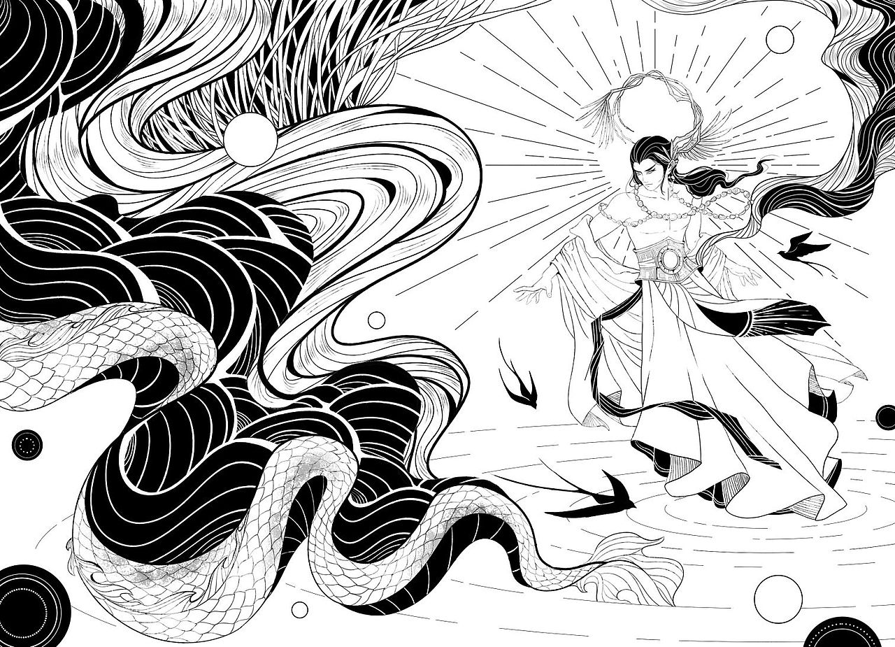 ［中國神話］（圖ZMzM3NjA3NjA0） - 商業(yè)插畫 - 站酷設(shè)計師顧青峰原創(chuàng)素材 - 站酷ZCOOL