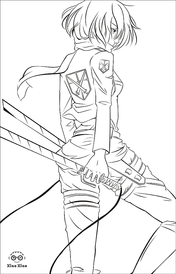 进击巨人-三笠线稿