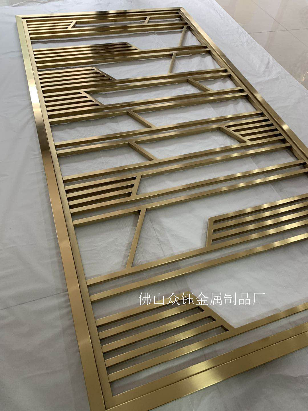 玫瑰金不锈钢焊接花格屏风