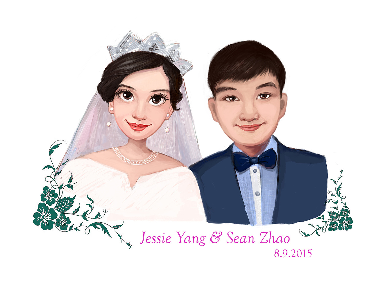 婚礼人物设计（图ZNTE5NTIyNDg=） - 商业插画 - 站酷设计师Bonnie小博原创素材 - 站酷ZCOOL