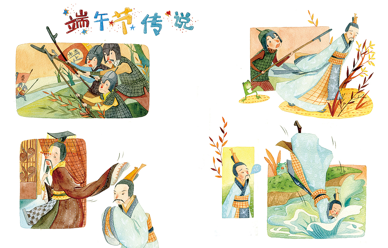 这也算是新年总结么,14年给《妈妈娃娃》杂志画的一年的国学堂栏目的插图。