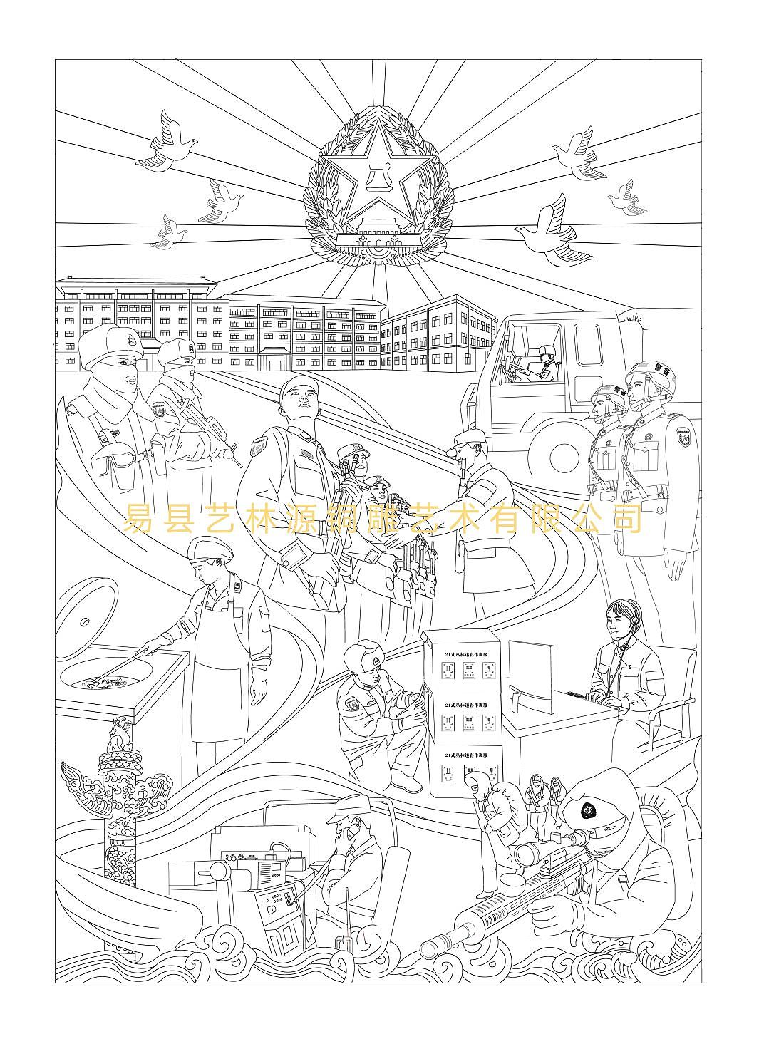 部队军营文化长廊浮雕墙设计制作公司-军史浮雕壁画墙