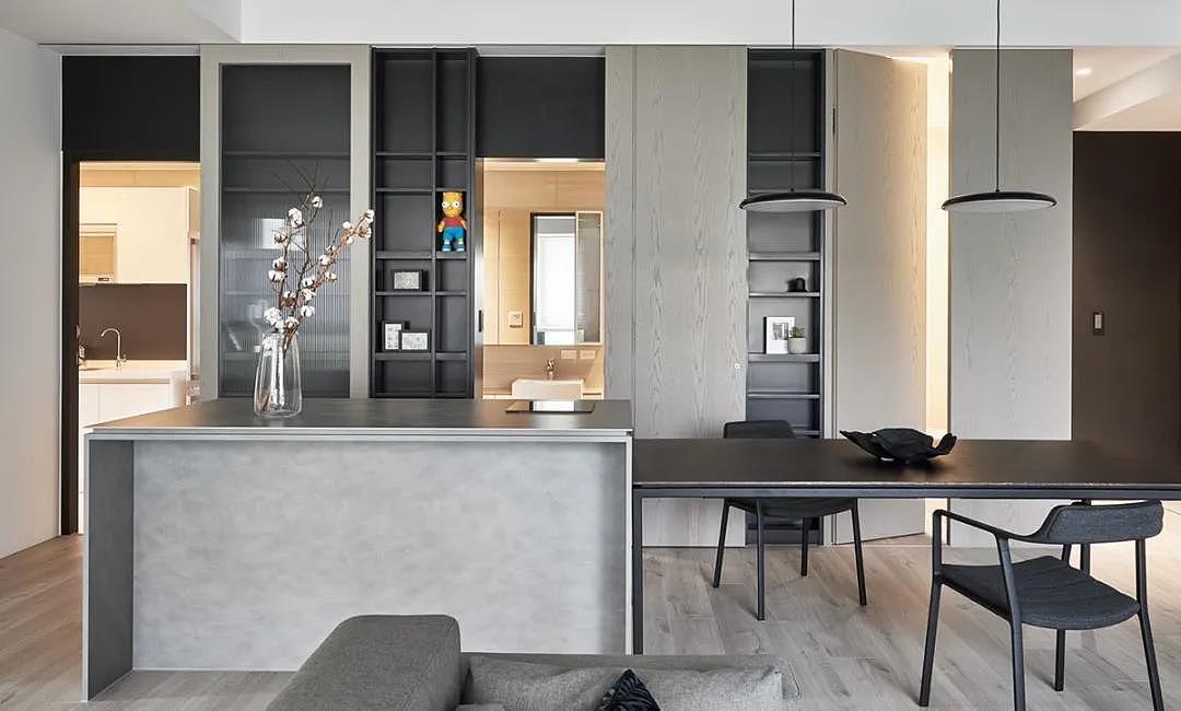 99m²现代质感大平层,灰色系的搭配 