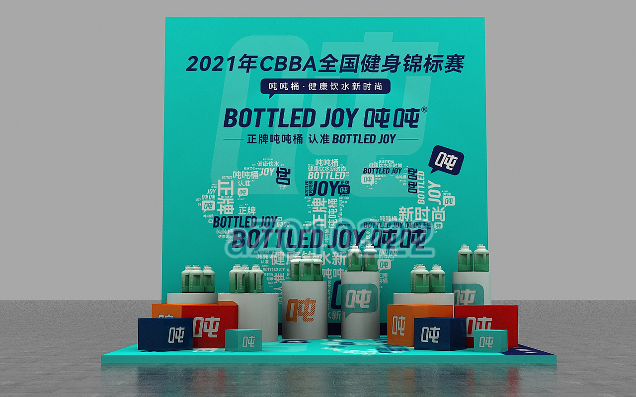 健身比赛美陈点位设计3D效果图