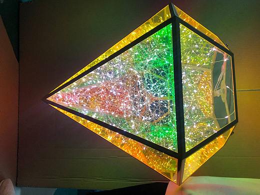 商场中庭吊饰美陈 专业厂家铭星定制钻石空中造型吊挂