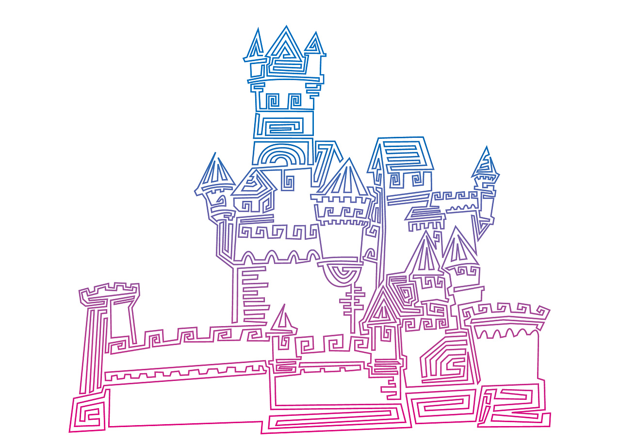 城堡简笔画 立体,简笔城堡怎么画 - 伤感说说吧