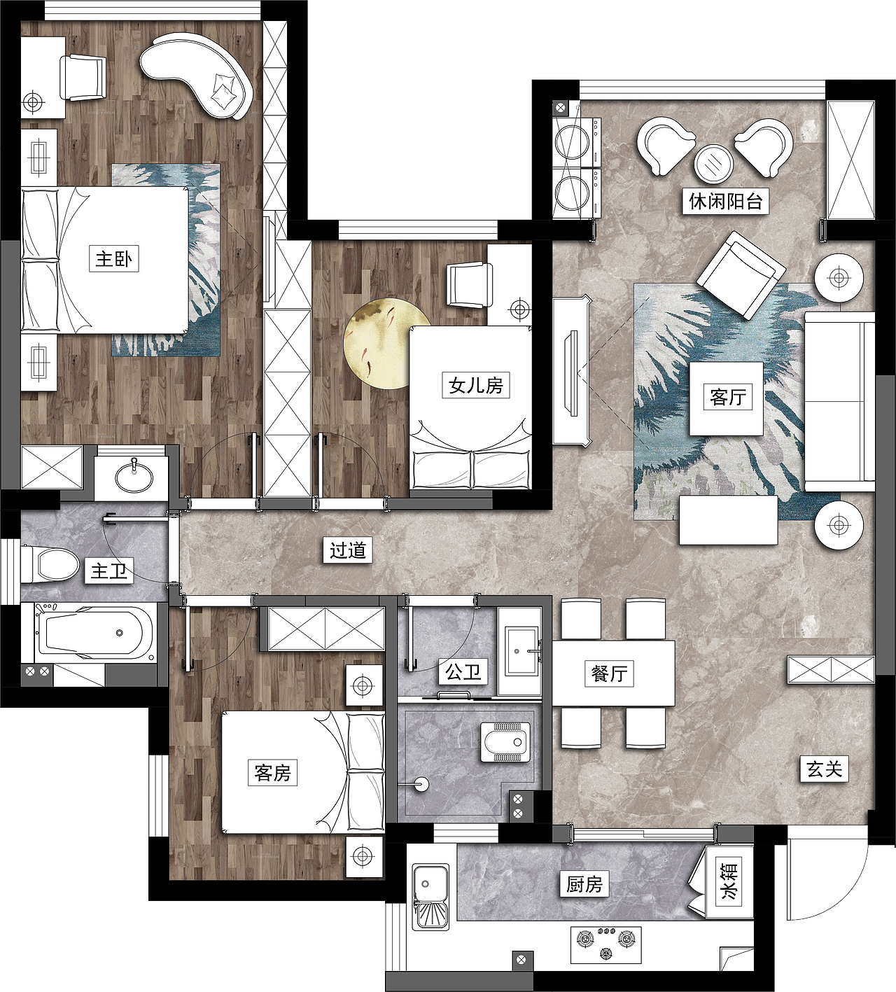 长沙中高端楼盘平面布置方案练习。