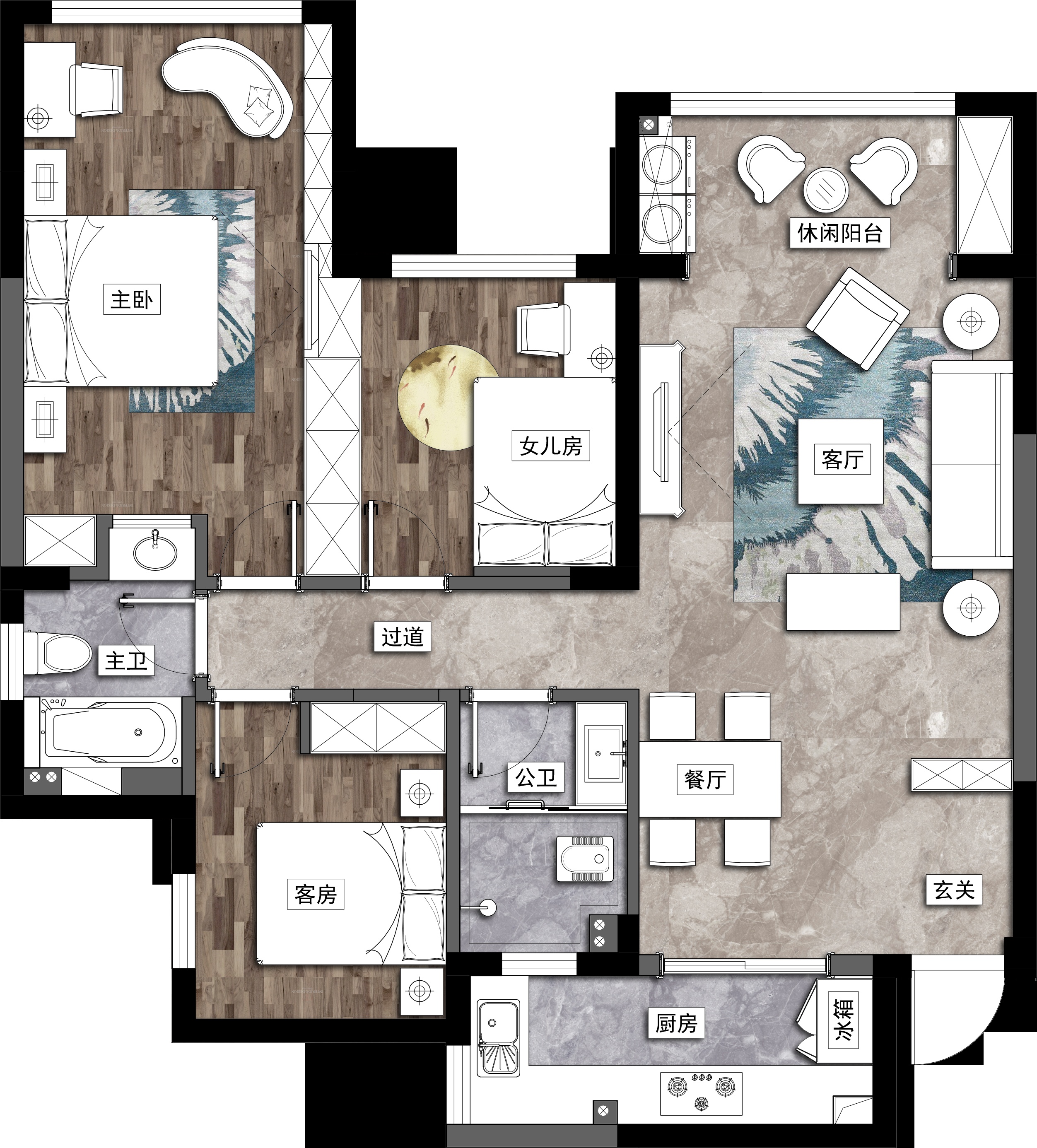 长沙中高端楼盘平面布置方案练习.