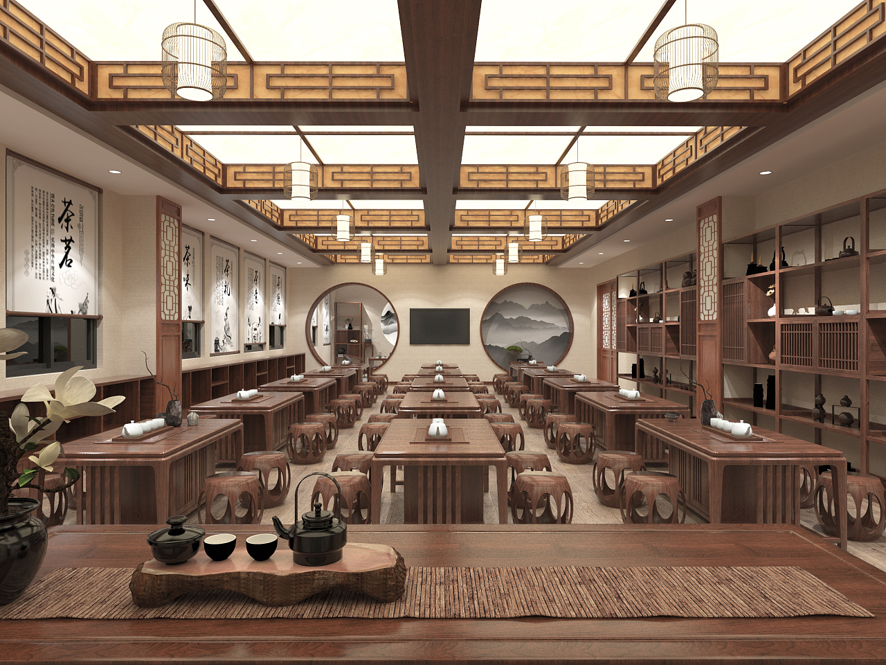 茶艺室|空间|家装设计|记忆如风 - 原创作品 - 站酷 (zcool)