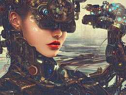 #AI创作实验室#性感美女，科技未来，机械