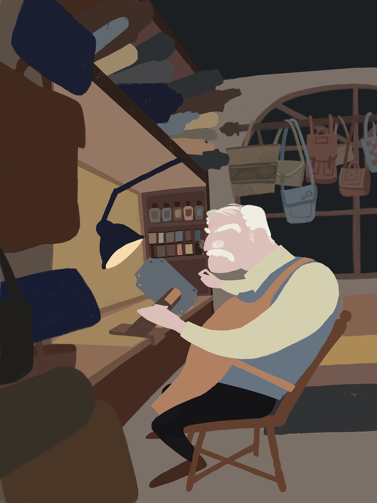 臭脾气的老爷爷—儿童插画