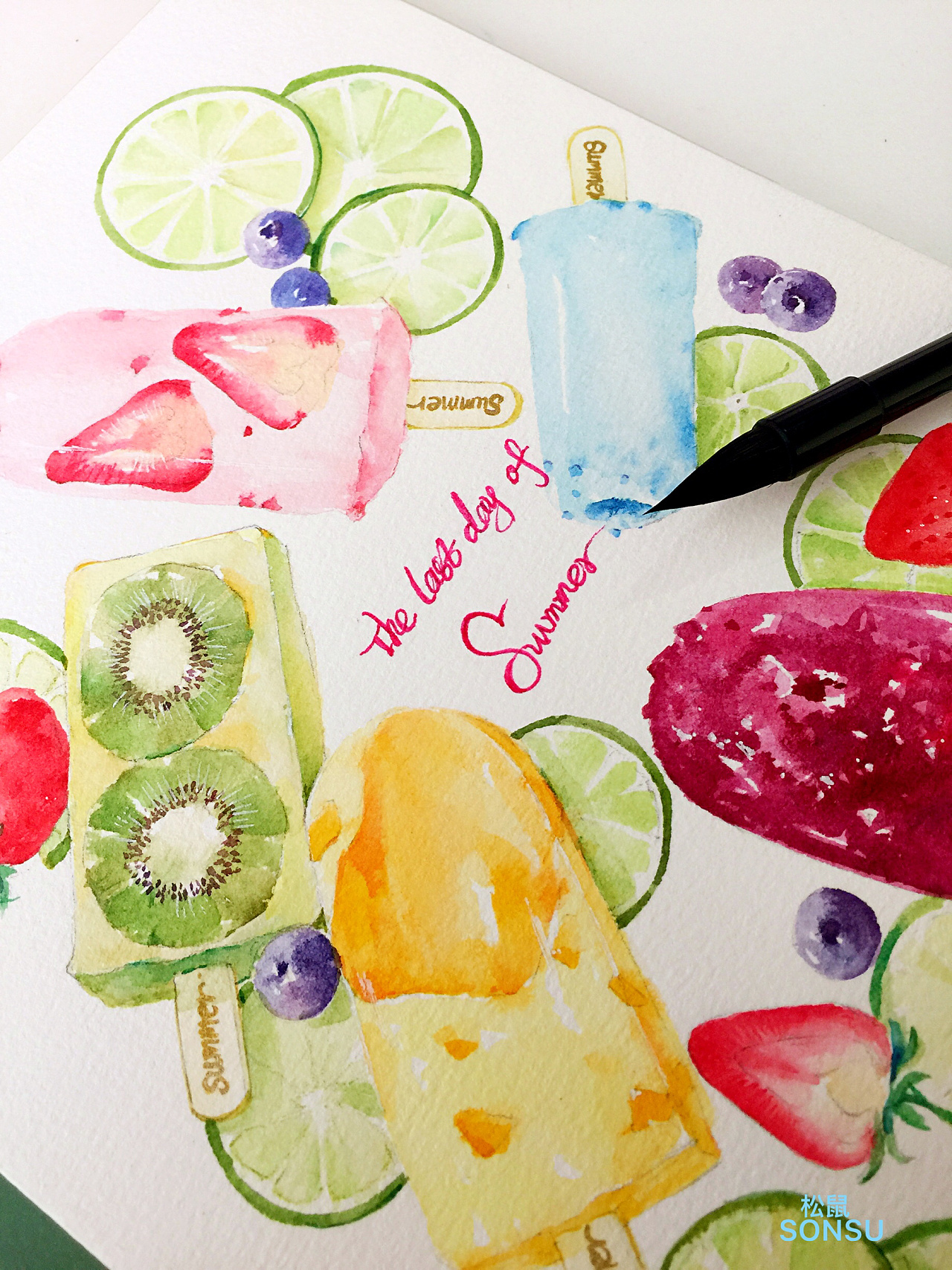 水彩练习—雪糕