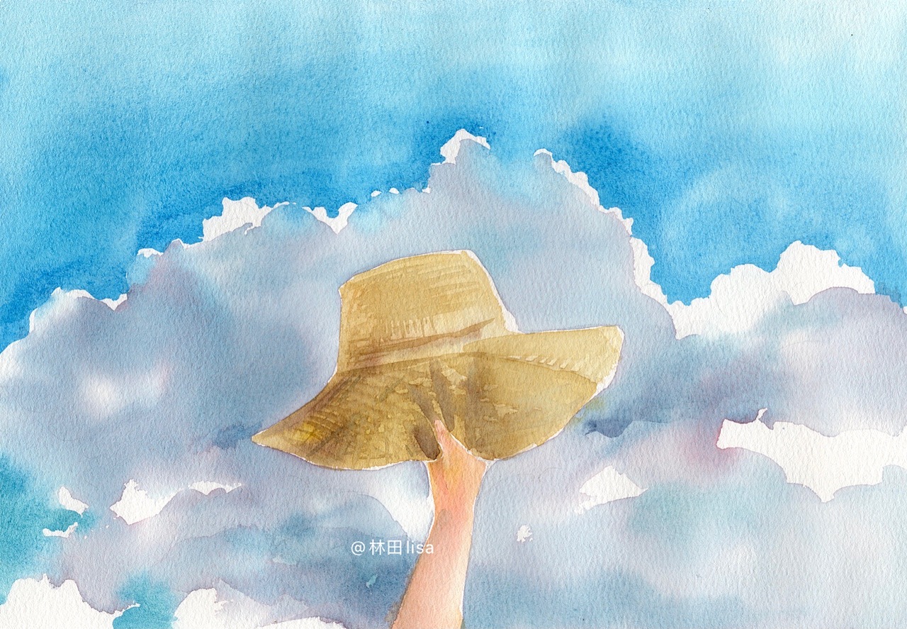 水彩插画｜夏天的风（图ZMjY0NTk4NDA4） - 创作习作 - 站酷设计师林田lisa原创素材 - 站酷ZCOOL