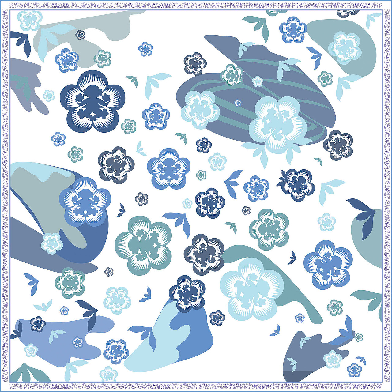 剪纸衍生品——丝巾设计