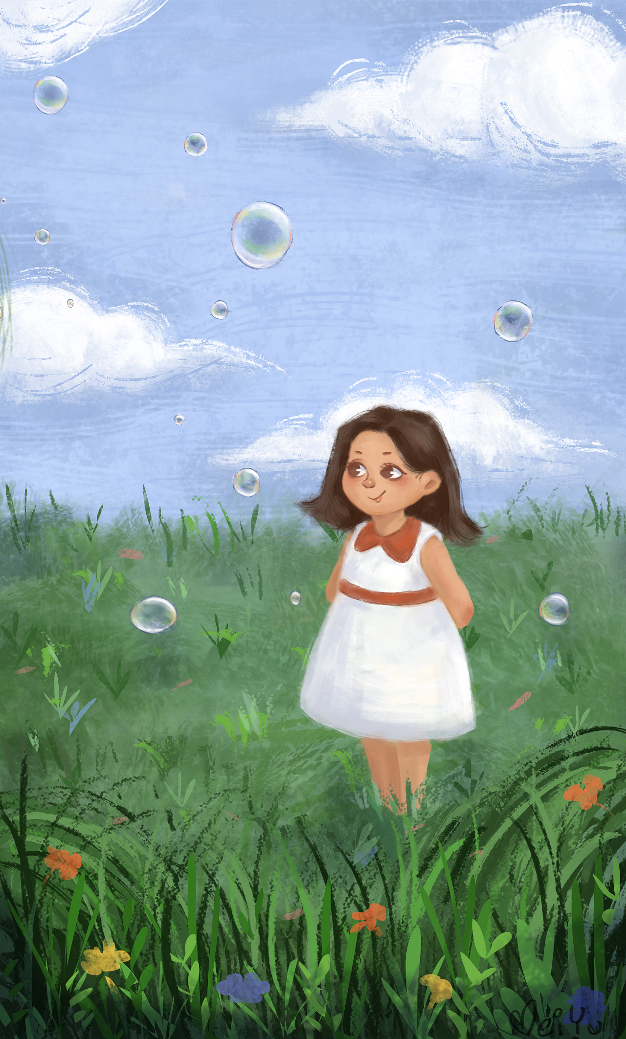 泡泡女孩|插画|创作习作|meiyu大榆 - 原创作品 - 站酷 (zcool)