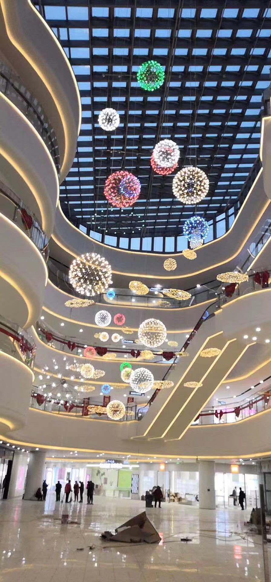 商业场所天井灯美陈中厅中空吊饰大型商业空间中庭灯饰